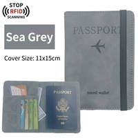 Dompet Paspor Anti RFID Kulit PU dengan Banyak Slot Kartu, Pelindung Identitas dari Pencurian Data