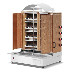 Novedoso LPG comercial Auto Rolling Golden Turkish Kebab Roaster Acero inoxidable Gas Shawarma Grill Horno con 8 quemadores integrados - Product Image 1