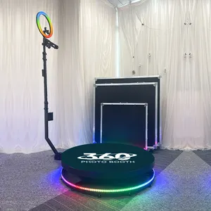 automatic manual 360 photo booth 2024 new usa warehouse adjustable free logo automatic 360 photo booth with led light platform