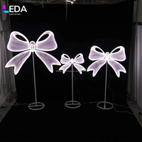LEDA Nœud géant lumineux en métal de style romantique, accessoires de décoration pour lieux de mariage, lumière de guidage LED pour événements festifs
