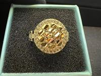 Dropshipping - Bijoux personnalisés - Mode Hip Hop - Bague ronde en or plaqué 18 carats pour homme/femme