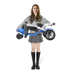 Lightweight 4 Wheel Portable Folding Mobility Scooter Lithium Brushless Powered Electric Mobility Scooter for Elderly