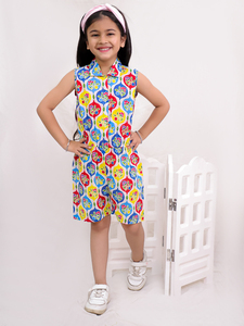 Girls Printed Cotton Kurta Kurti Knee-Length Casual <b>Summer</b> Dress Stretchable Regular Fit India Pakistan Style - Product Image 1