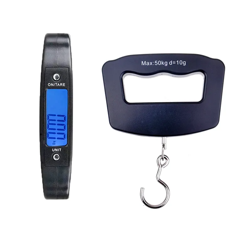 50KG/110lb Portable Digital Handheld Fish Hook Hanging Scale Electronic Weighting Luggage Scale LCD Backlight Display