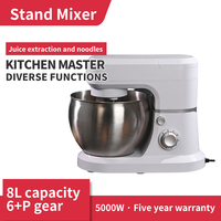 Mixer Stand Elektrik untuk Makanan, Roti, Kue, Adonan, Pengocok Telur dan Susu, Bahan Stainless Steel, Kapasitas 8L, Harga Pabrik OEM/ODM