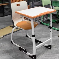 Meubles de classe ergonomiques, ensemble bureau et chaise réglables en hauteur avec panier à livres pour les écoles primaires et secondaires