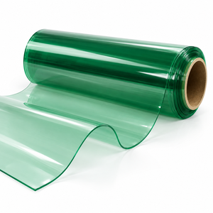 Rouleau de film PVC transparent vert, vinyle souple et flexible pour la protection des tables et des meubles - Product Image 1