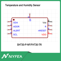 Capteur de température et d'humidité FHT30-TR DFN8, circuit intégré I2C +/-0.3 ℃   SHT30 HTU30 Compatible Prêt à être expédié