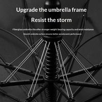 Parapluie droit professionnel de luxe moderne en fibre de carbone ultra-légère, grande taille, noir, avec protection UV