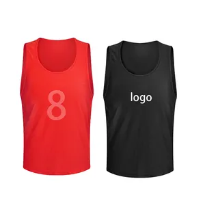2023Free Sample Wholesale custom football numbered pinnies double sided sport soccer bibs for kids