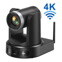 Cámara de Conferencia PTZ Inalámbrica 4K con Zoom Óptico 10X, Seguimiento Automático por IA, Grabación TF para Reuniones, Transmisión en Vivo y Educación en Línea