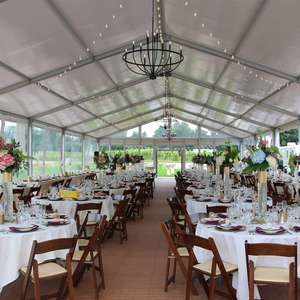 Tente de réception de mariage de grande taille 20x40m, toit double revêtement PVC, parois solides, imperméable quatre saisons, anti-UV, ignifuge, résistant au vent - Product Image 3