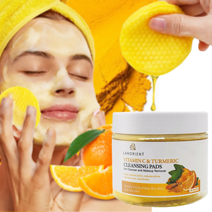 Nettoyant Exfoliant Visage Bio à <span class=keywords><strong>la</strong></span> Vitamine C Marque Blanche, Tampons Nettoyants Éclaircissants et Blanchissants pour Femmes - Product Image 1