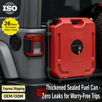 CARFU 25L Bidon d'essence portable carré avec trou de verrouillage central, réservoir de gaz de secours en PE, montable hors route, bidon anti-fuite
