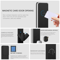 Cerradura de tarjeta de hotel RFID de aleación de aluminio duradero Software de sistema de gestión inteligente T5557 IC Cerradura de tarjeta magnética de habitación de puerta de madera