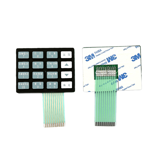 Custom Durable Silicone Rubber Waterproof Membrane Switch Keypad with Push Buttons RoHS CE Certified