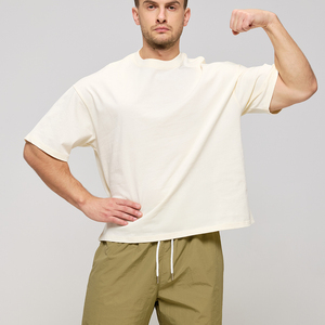 Camisetas Extra Grandes Personalizadas <span class=keywords><strong>para</strong></span> <span class=keywords><strong>Hombre</strong></span>, Camisetas Deportivas <span class=keywords><strong>de</strong></span> Gimnasio <span class=keywords><strong>de</strong></span> 260 g/m², 100 % Algodón, Camisetas con Estampado Gráfico <span class=keywords><strong>de</strong></span> Serigrafía <span class=keywords><strong>de</strong></span> Silicona - Product Image 4