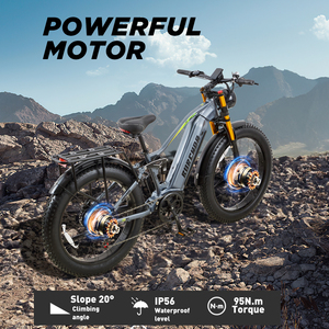 Dual Motor Mountain Bike BURCHDA RX80 48V20AH 26" 4.0 Hydraulic 120-130 N.m Lithium <b>Battery</b> Adult Full Suspension Dual Motor Pro - Product Image 4