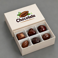 Boîtes en carton carrées recyclables de taille personnalisée emballage de biscuits de chocolats sans stratification mate 8-9 pièces boîtes cadeaux de truffe