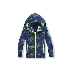 Veste de sport pour enfants, veste imperméable à fermeture éclair, veste légère à doublure douce, coupe-vent pour enfant, capuche, facile à plier, veste imperméable - Product Image 1