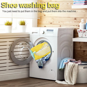 Sac de lavage pour chaussures en polyester, grande capacité, avec fermeture éclair, personnalisable avec logo, épais et lavable en machine - Product Image 3
