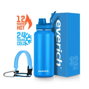 Travel metal flask sports hot vacuum waterbottle manufacturer in bulk 32oz stainless steel water bottle with straw custom logo
