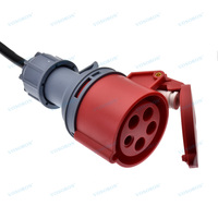 Adaptateur de prise femelle Schuko vers CEE rouge pour chargeur de véhicule électrique, 5 broches, compatible avec chargeur portable 32A triphasé 12KW