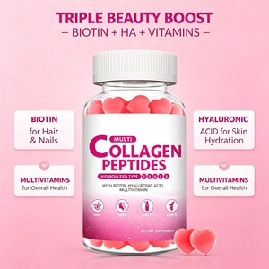 Gomitas de Colágeno Multi-Péptidos con 5 Tipos de Colágeno Hidrolizado, <span class=keywords><strong>Biotina</strong></span> y Vitaminas para el Cabello, la Piel, las Uñas y las Articulaciones, OEM ODM - Product Image 4