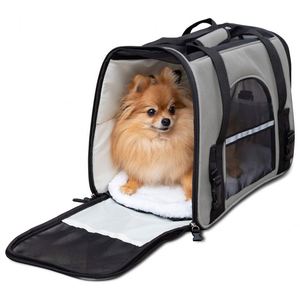 Sac de transport pour animaux de compagnie approuvé par les compagnies aériennes-Transporteurs à côtés souples pour les voyages en <span class=keywords><strong>avion</strong></span> Sac de transport sous le siège avec traversin en polaire - Product Image 5
