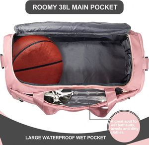 Sacs de sport BSCI Factory 38L pour femmes, sac à dos de football imperméable avec compartiment à chaussures, grand sac de voyage - Product Image 3