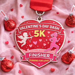 Medalla de metal personalizada al por mayor para parejas, para el Día de San Valentín, el Día del Cabello Malo, el 5K del Viernes, con cinta - Product Image 2