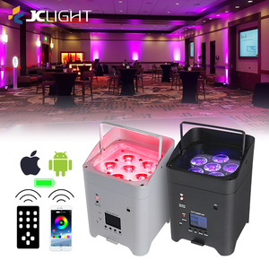 JC 6*18W RGBWA UV 6IN1 Battery Wireless Uplight With Charge Case Wedding Party Led Battery <strong>Uplights</strong> Wireless - Product Image 1