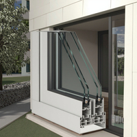 Ouvreur manuel moderne à double vitrage en alliage d'aluminium et en acier inoxydable Moustiquaire pour fenêtre horizontale
