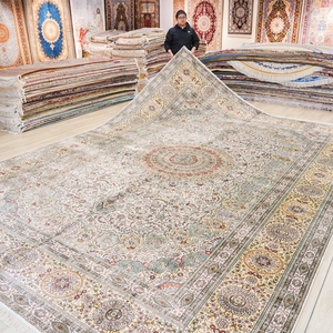 366x549cm Large White Handknotted Sik Carpet Medallion Living Room <strong>Huge</strong> Villa <strong>Rug</strong> - Product Image 3