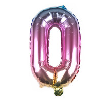 Ballon en aluminium à chiffres dégradés arc-en-ciel de 16 pouces (du 0 au 9) pour décoration murale de fête d'anniversaire
