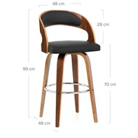 Tabourets de bar modernes pivotants, rembourrés en cuir PU, avec dossier, pour bar à domicile, îlot de cuisine, restaurant