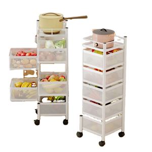 Étagère de rangement rotative pour cuisine, chariot de rangement pour collations, fruits et légumes pour cuisine, salon, chambre, salle de bain - Product Image 1