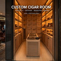 Humidor sur mesure pour salle à cigares, meuble vitrine en cèdre espagnol pour hôtel, club, projet commercial