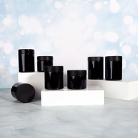 2OZ 3OZ 4OZ 3,5g Schwarzes Glas Benutzer definiertes kinder sicheres schwarzes Glas Mattschwarzes UV-Blumen verpackungs glas Behälter mit Deckel