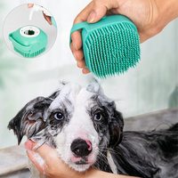Brosse de bain et de massage écologique pour chiens et chats avec distributeur de shampoing pour le toilettage