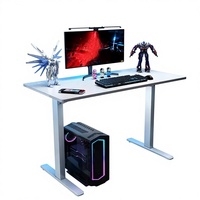 Décoration de salle de jeu, table de jeu de bureau réglable en hauteur électriquement avec LED