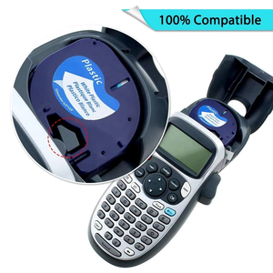 Cinta de Etiquetas Autoadhesiva Multiusos de Plástico <span class=keywords><strong>LT</strong></span> Compatible con <span class=keywords><strong>DYMO</strong></span> S0721640 91204, 12 mm x 4 m, Negro sobre Verde, para la Impresora de Etiquetas LetraTag - Product Image 3