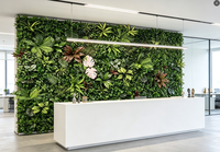 Panneaux de plantes murales artificielles, jardin vertical, mur végétal artificiel avec fleurs