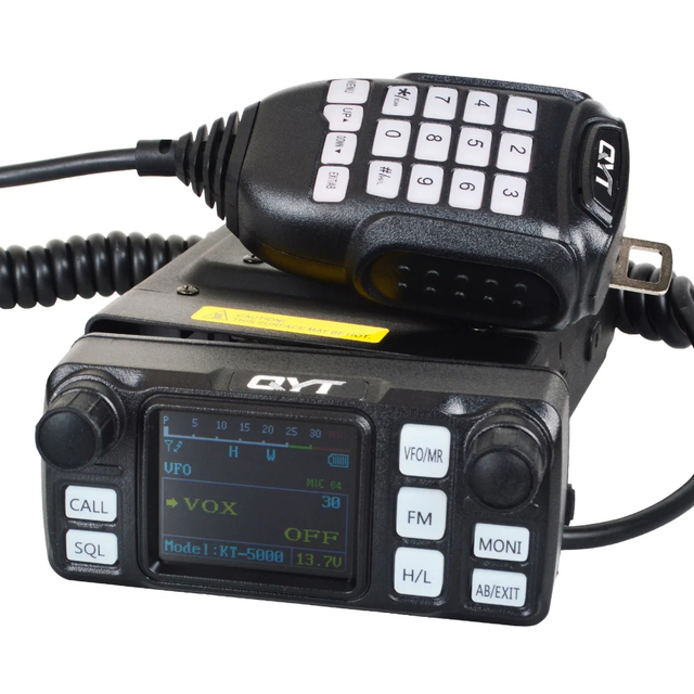QYT Kt-5000 KT5000 25W VHF UHF Dual Band FM Commercial Station 2TONE 5TONE VOX Scrambler Car Vehicle Transceiver Mobile
