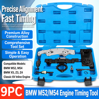 Kit d'outils de calage moteur 9 pièces BMW M52 M54 M42 M50 M56 X3 X5 Série 7, outil d'alignement de la chaîne de distribution, acier à haute teneur en carbone, étui rigide