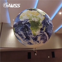 Ballon volant géant LED de 2 à 5 m en TPU avec logo personnalisé pour la décoration d'événements, planète Terre gonflable