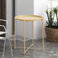 Meubles de salle à manger, table basse ronde minimaliste, design moderne, portable, solide, stable, gain de place, table à manger avec structure en métal