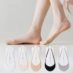 Calzini da barca in seta mezza grigio lavorati a maglia calzini <span class=keywords><strong>giarrettiera</strong></span> in Sole anteriore per l'uso quotidiano per la primavera <span class=keywords><strong>e</strong></span> l'estate - Product Image 1