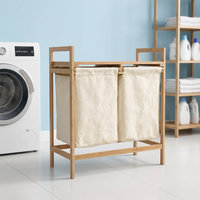 Panier à linge à 2 sections avec sacs amovibles, organisateur de rangement pour vêtements sales, autoportant, pour chambre et salle de bain