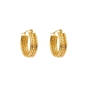 Boucles d'oreilles clous rondes minimalistes couleur or vintage pour femme, bijoux fins tendance pour soirée, en acier inoxydable, style décontracté - Product Image 6